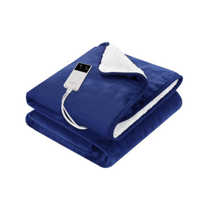 Giselle Electric Throw Rug Heated Blanket Washable Snuggle Flannel Winter Navy-Electric Throw Blanket-PEROZ Accessories
