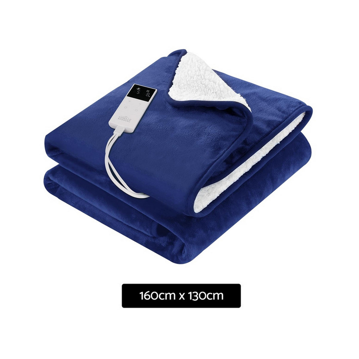 Giselle Electric Throw Rug Heated Blanket Washable Snuggle Flannel Winter Navy-Electric Throw Blanket-PEROZ Accessories