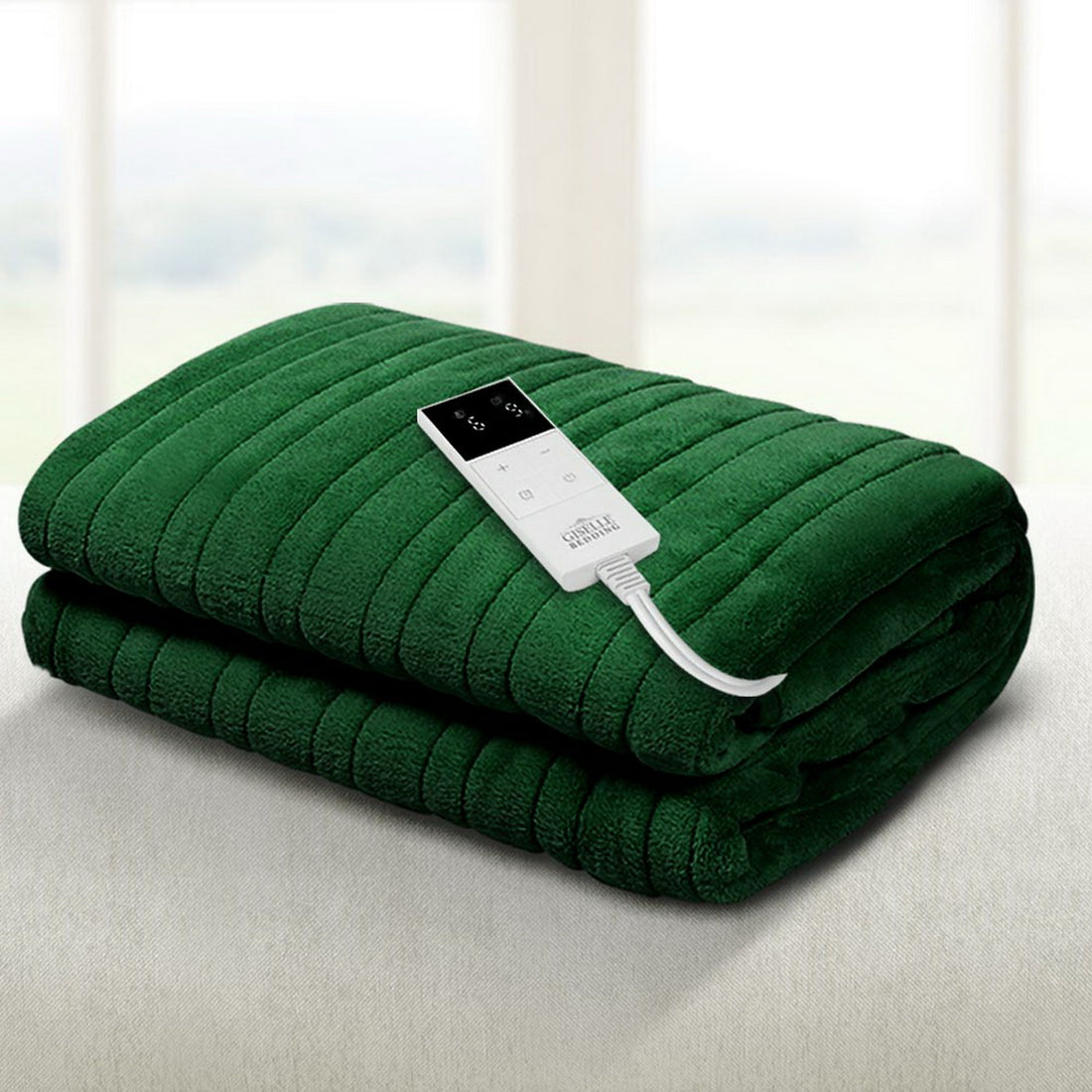 Giselle Electric Throw Rug Heated Blanket Washable Snuggle Flannel Winter Green-Electric Throw Blanket-PEROZ Accessories