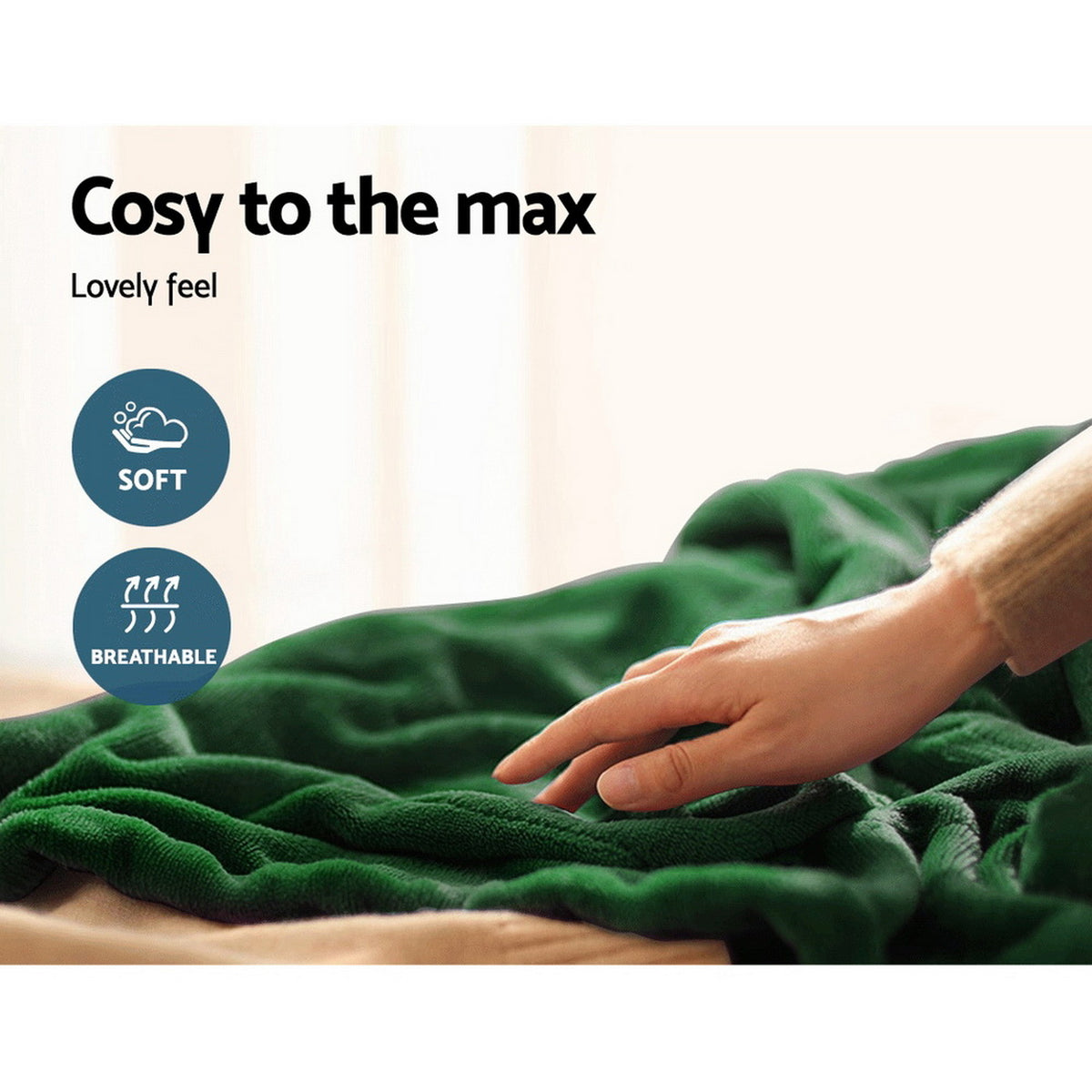 Giselle Electric Throw Rug Heated Blanket Washable Snuggle Flannel Winter Green-Electric Throw Blanket-PEROZ Accessories