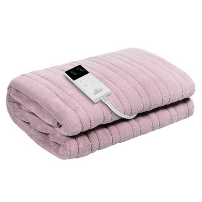 Giselle Electric Throw Rug Heated Blanket Fleece Pink-Electric Throw Blanket-PEROZ Accessories