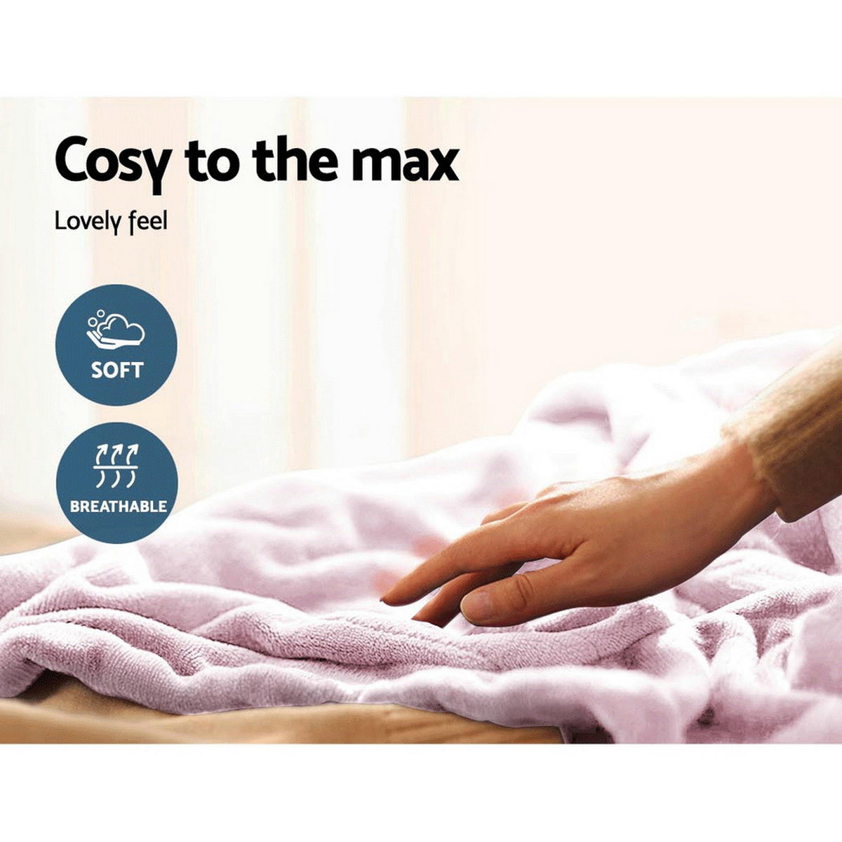 Giselle Electric Throw Rug Heated Blanket Fleece Pink-Electric Throw Blanket-PEROZ Accessories