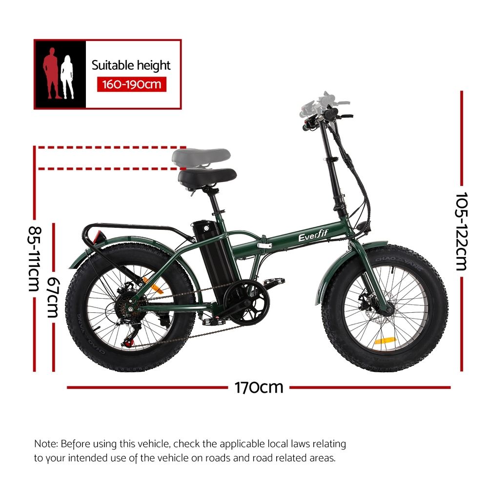 Everfit 20 Inch Folding Electric Bike Urban City Bicycle eBike Rechargeable-Sports &amp; Fitness > Bikes &amp; Accessories > Bicycles-PEROZ Accessories