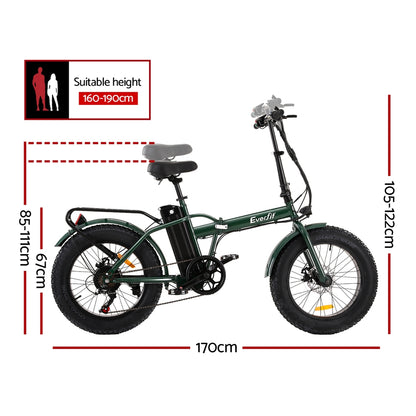 Everfit 20 Inch Folding Electric Bike Urban City Bicycle eBike Rechargeable-Sports &amp; Fitness &gt; Bikes &amp; Accessories &gt; Bicycles-PEROZ Accessories