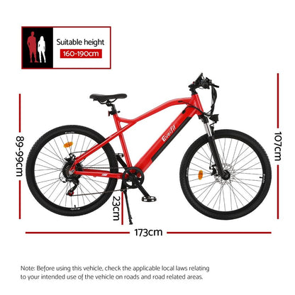 Everfit 26 Inch Electric Bike Mountain Bicycle eBike Built-in Battery 250W-Sports &amp; Fitness > Bikes &amp; Accessories > Bicycles-PEROZ Accessories