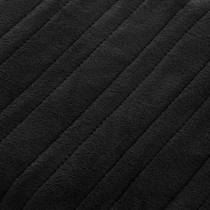 Bedra Washable Electric Heated Throw Rug Flannel Black-Heated Throw Rugs-PEROZ Accessories