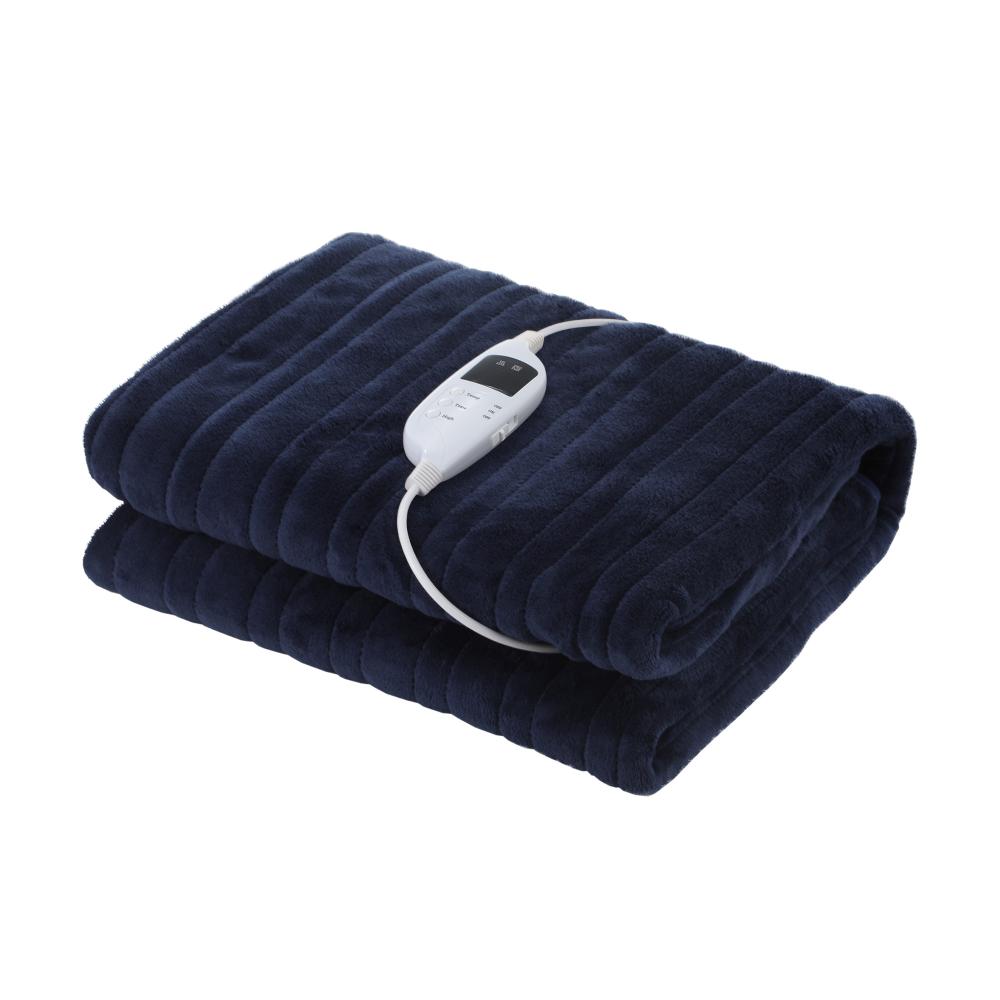 Bedra Washable Electric Heated Throw Rug Flannel Blue-Heated Throw Rugs-PEROZ Accessories