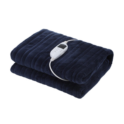 Bedra Washable Electric Heated Throw Rug Flannel Blue-Heated Throw Rugs-PEROZ Accessories