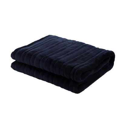 Bedra Washable Electric Heated Throw Rug Flannel Blue-Heated Throw Rugs-PEROZ Accessories