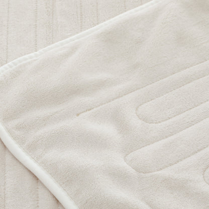 Bedra Electric Heated Throw Rug Washable Flannel Cream-Heated Throw Rugs-PEROZ Accessories