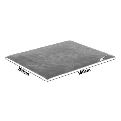Bedra Electric Heated Throw Rug Washable Silver-Heated Throw Rugs-PEROZ Accessories