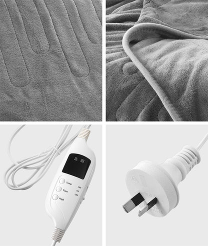 Bedra Electric Heated Throw Rug Washable Silver-Heated Throw Rugs-PEROZ Accessories