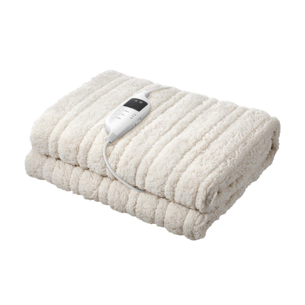Bedra Heated Throw Rug Blanket Washable Sherpa Flannel-Heated Throw Rugs-PEROZ Accessories