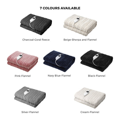 Bedra Heated Throw Rug Blanket Washable Sherpa Flannel-Heated Throw Rugs-PEROZ Accessories