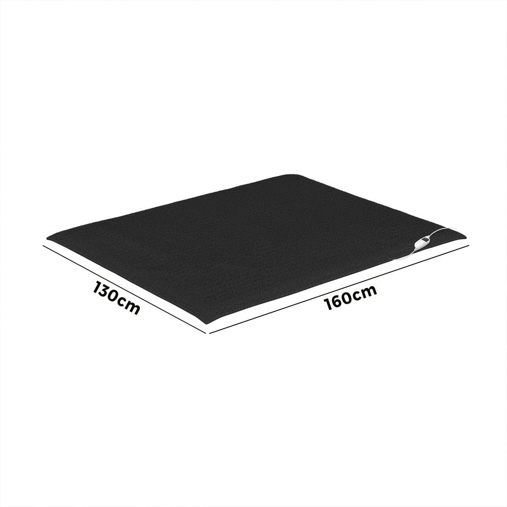Bedra Electric Heated Blanket Washable Throw Rug Sherpa Coral Fleece Charcoal-Heated Throw Rug-PEROZ Accessories