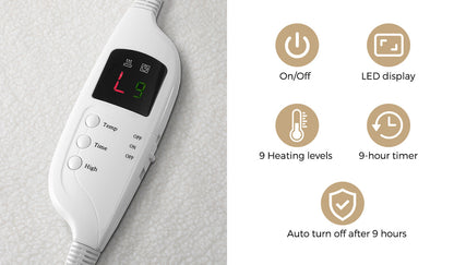 Bedra Electric Blanket Fleece Fully Fitted Washable King-Electric Blankets-PEROZ Accessories