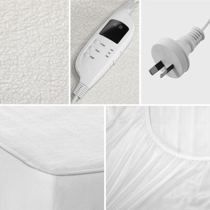 Bedra Electric Blanket Fully Fitted Fleece Heated King Single-Electric Blankets-PEROZ Accessories