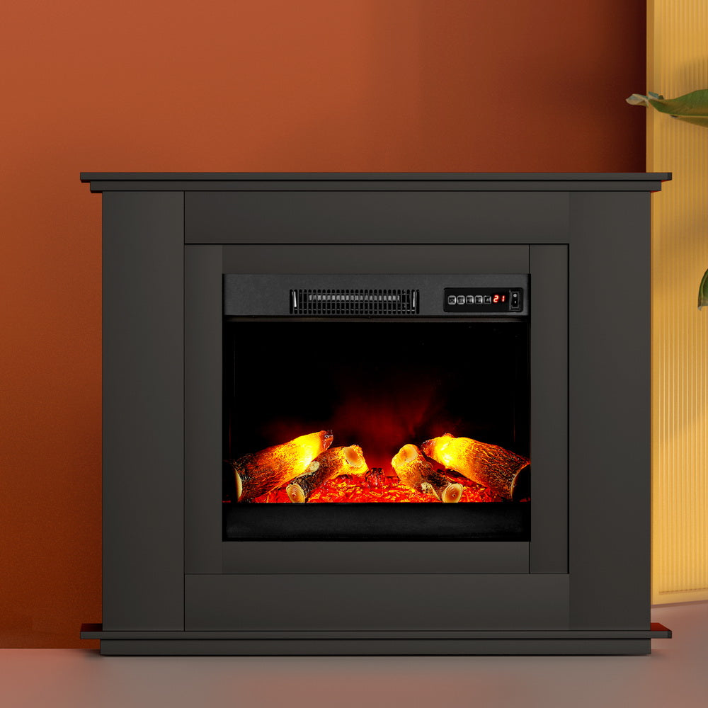 Devanti Electric Fireplace Fire Heater 2000W Black-Heaters-PEROZ Accessories
