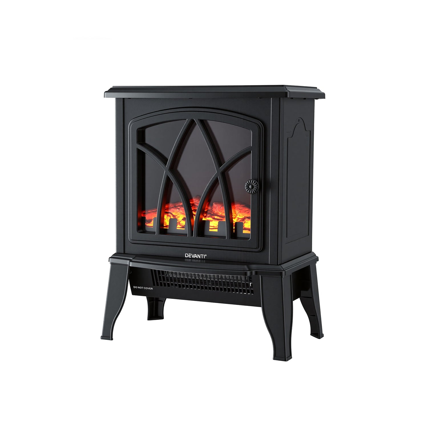 Devanti 2000W Electric Fireplace Heater Stove Freestanding 3D Flame Effect Indoor Space Heaters-Appliances > Heaters > Electric Heaters-PEROZ Accessories