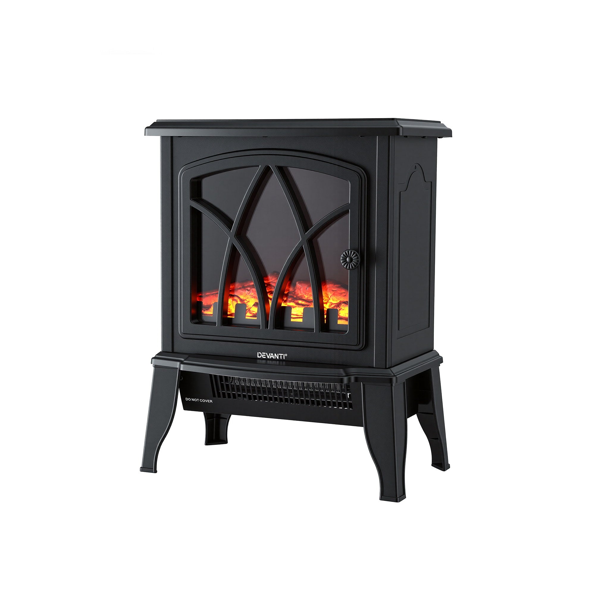 Devanti 2000W Electric Fireplace Heater Stove Freestanding 3D Flame Effect Indoor Space Heaters-Appliances > Heaters > Electric Heaters-PEROZ Accessories