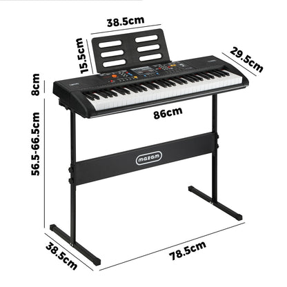 Mazam 61 Keys Electronic Piano Keyboard Electric Keyboards Beginner Kids Gift-Electronic Keyboards-PEROZ Accessories