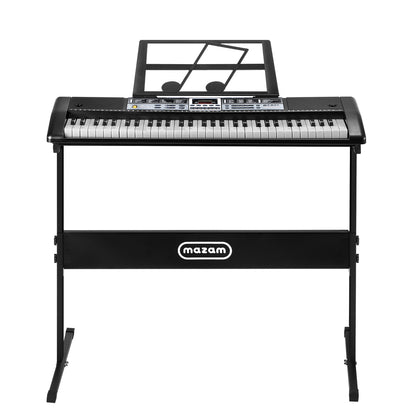 Mazam 61 Keys Electronic Piano Keyboard Lighted Electric Keyboards Holder Stand-Electric Keyboard-PEROZ Accessories
