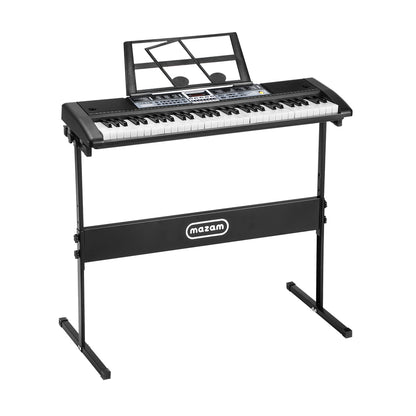 Mazam 61 Keys Electronic Piano Keyboard Lighted Electric Keyboards Holder Stand-Electric Keyboard-PEROZ Accessories
