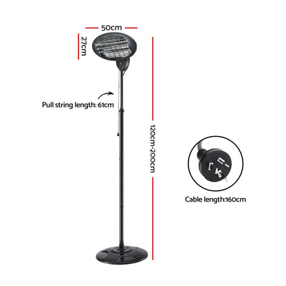 Devanti Electric Patio Heater 2000W-Heaters-PEROZ Accessories