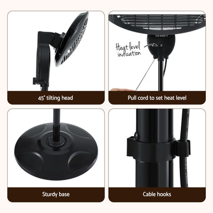 Devanti Electric Patio Heater 2000W-Heaters-PEROZ Accessories
