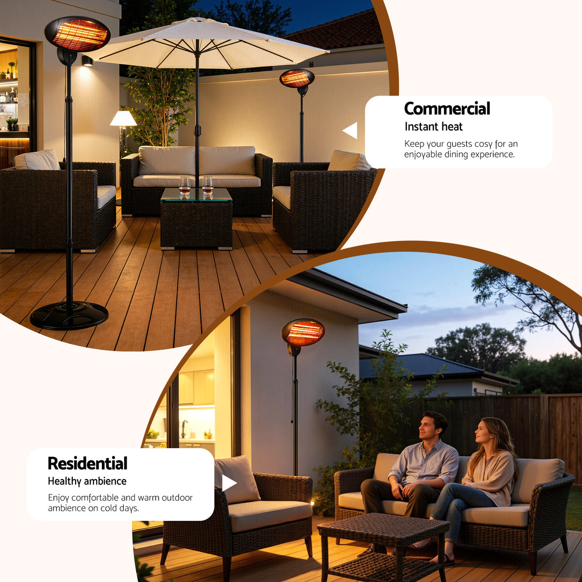 Devanti Electric Patio Heater 2000W-Heaters-PEROZ Accessories