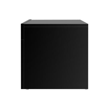 Oikiture TV Cabinet Entertainment Unit Stand RGB LED Gloss Furniture 130cm Black-Entertainment Unit-PEROZ Accessories
