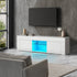 Oikiture TV Cabinet Entertainment Unit Stand RGB LED Gloss Furniture 130cm White-Entertainment Unit-PEROZ Accessories