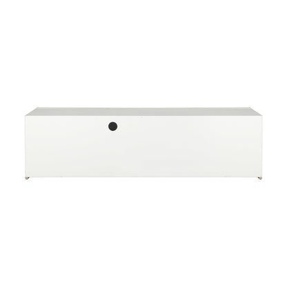 Oikiture TV Cabinet Entertainment Unit Stand RGB LED Gloss Furniture 130cm White-Entertainment Unit-PEROZ Accessories