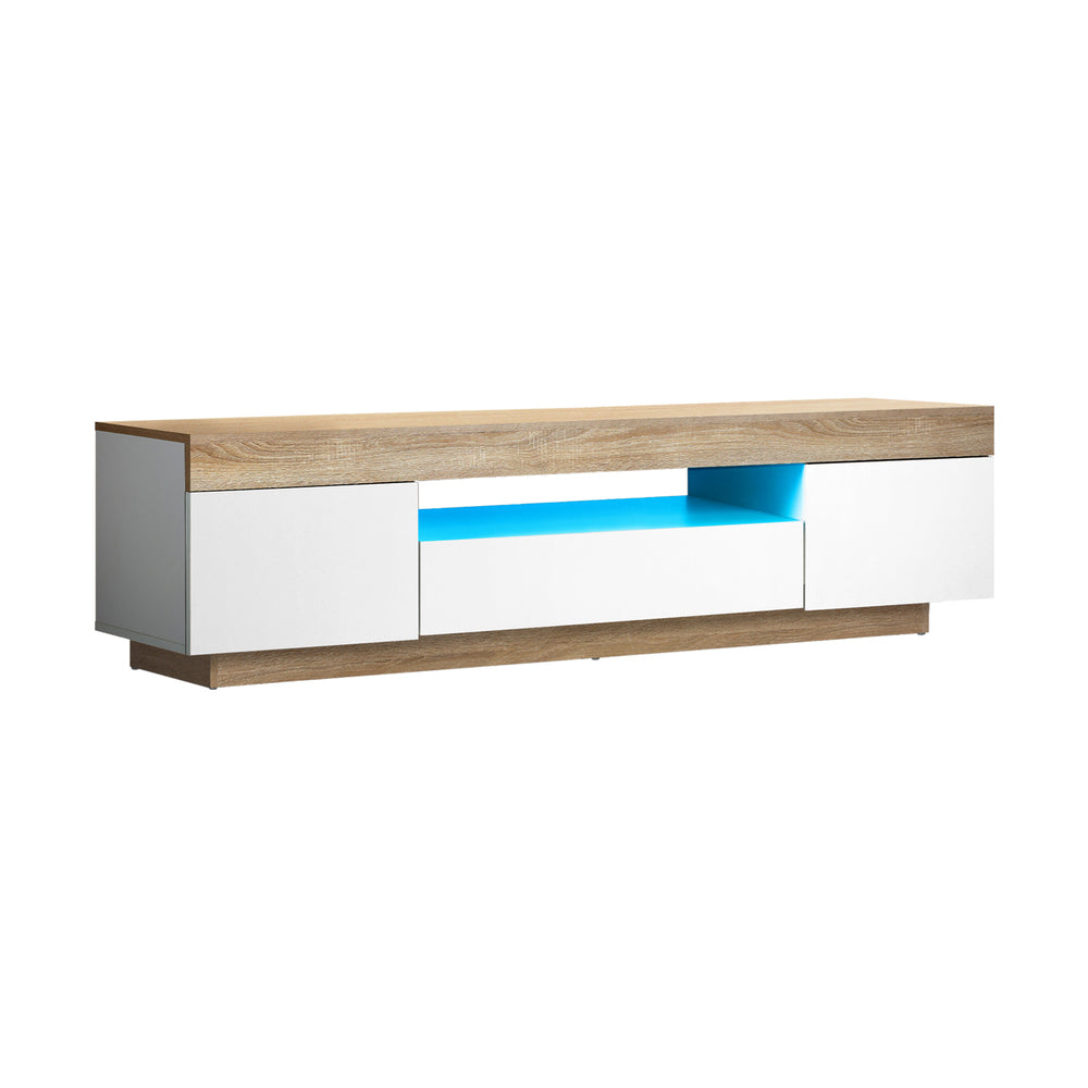 Oikiture TV Cabinet Entertainment Unit Stand RGB LED Storage Furniture 180cm-Entertainment Unit-PEROZ Accessories