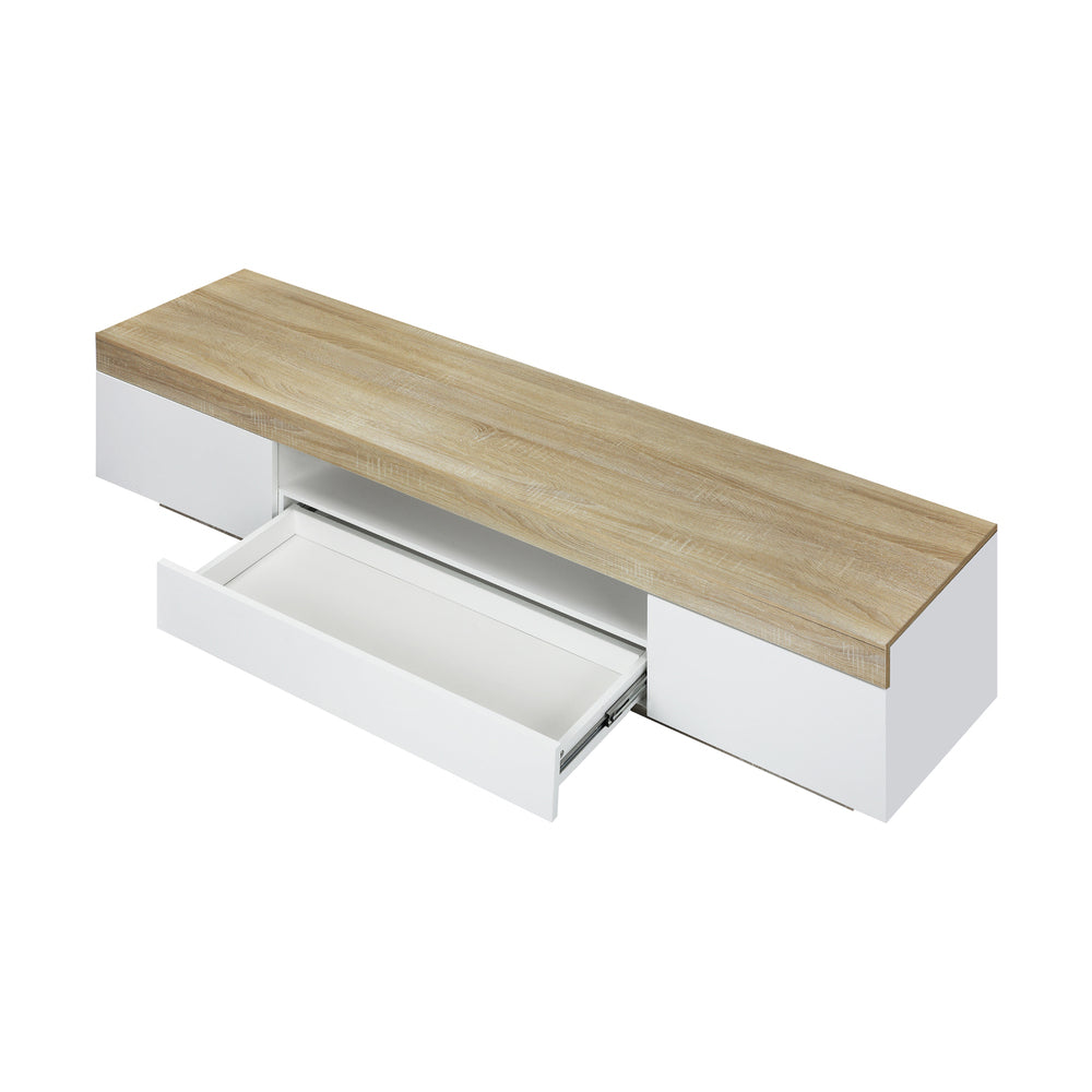 Oikiture TV Cabinet Entertainment Unit Stand RGB LED Storage Furniture 180cm-Entertainment Unit-PEROZ Accessories