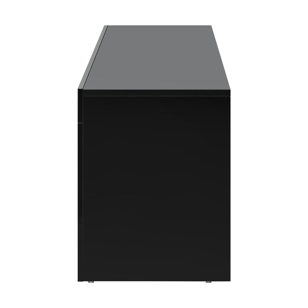 Oikiture TV Cabinet Entertainment Unit Stand RGB LED Gloss Furniture Black 180CM-Entertainment Unit-PEROZ Accessories