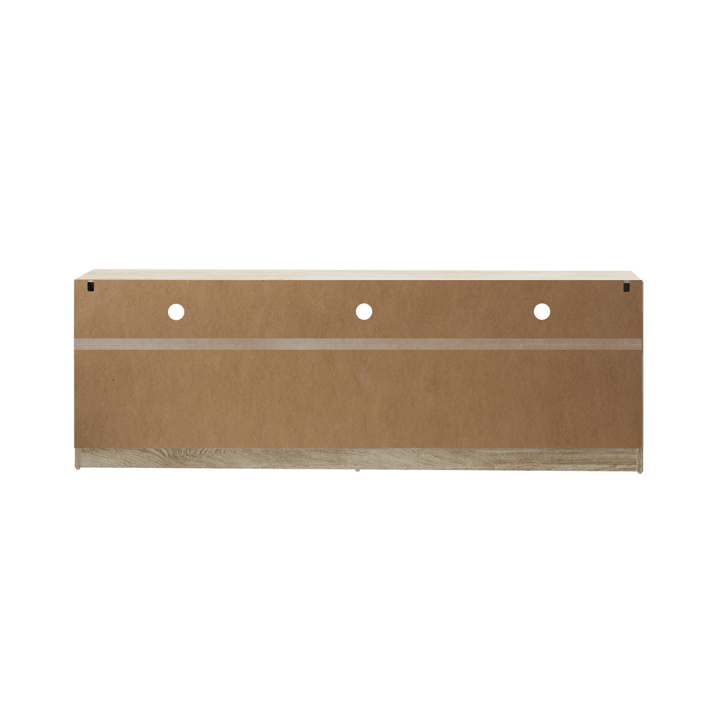 Oikiture TV Cabinet Entertainment Unit Stand RGB LED Oak 180cm-Entertainment Unit-PEROZ Accessories