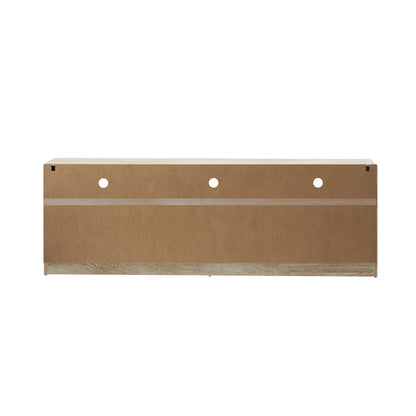 Oikiture TV Cabinet Entertainment Unit Stand RGB LED Oak 180cm-Entertainment Unit-PEROZ Accessories