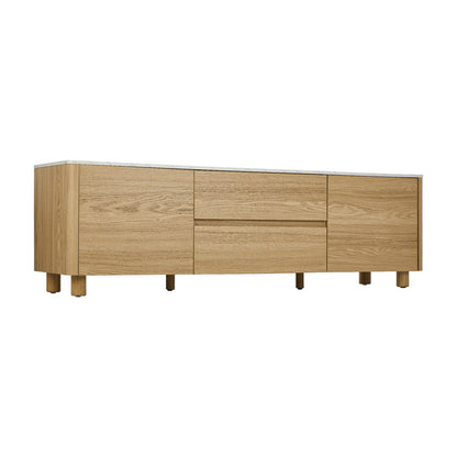 Oikiture TV Cabinet Entertainment Unit Stand 160cm Natural-Entertainment Unit-PEROZ Accessories