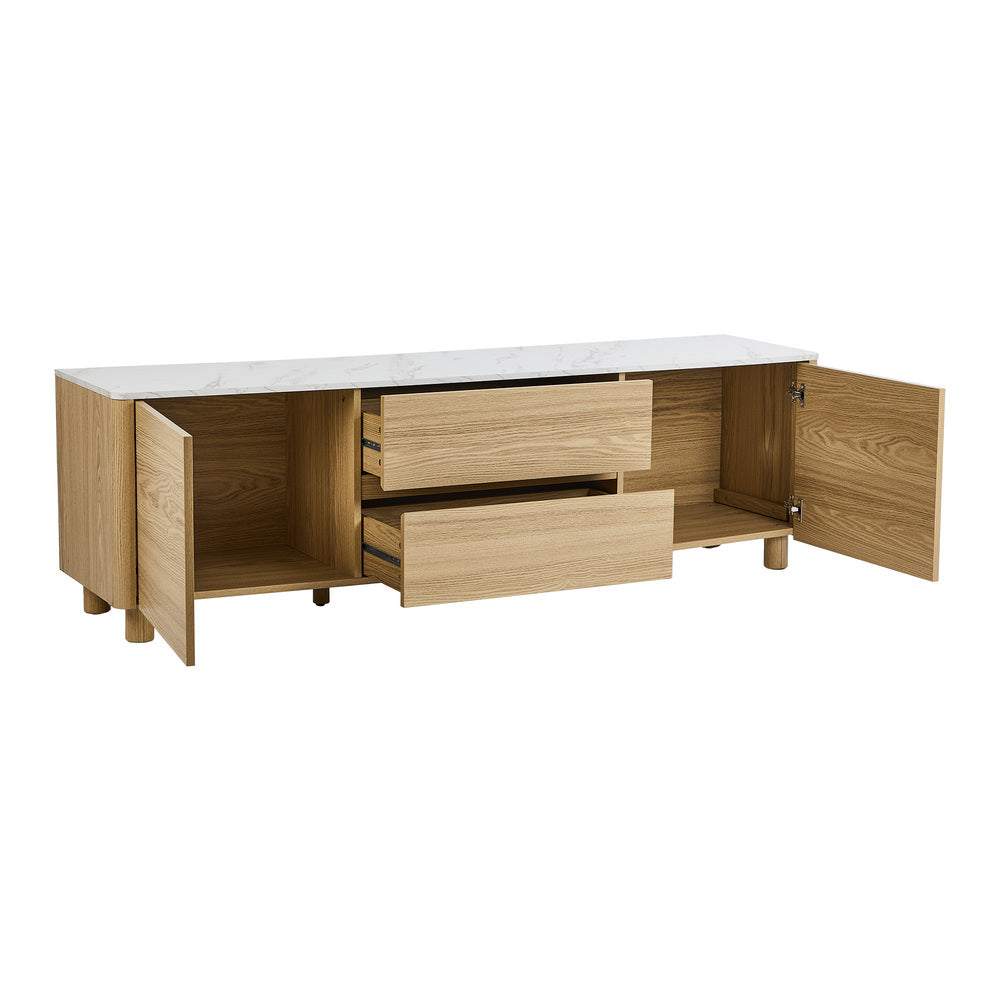 Oikiture TV Cabinet Entertainment Unit Stand 160cm Natural-Entertainment Unit-PEROZ Accessories