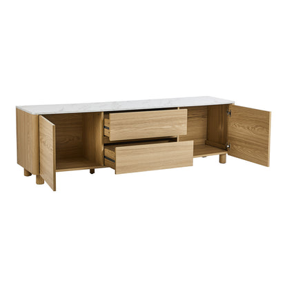 Oikiture TV Cabinet Entertainment Unit Stand 160cm Natural-Entertainment Unit-PEROZ Accessories