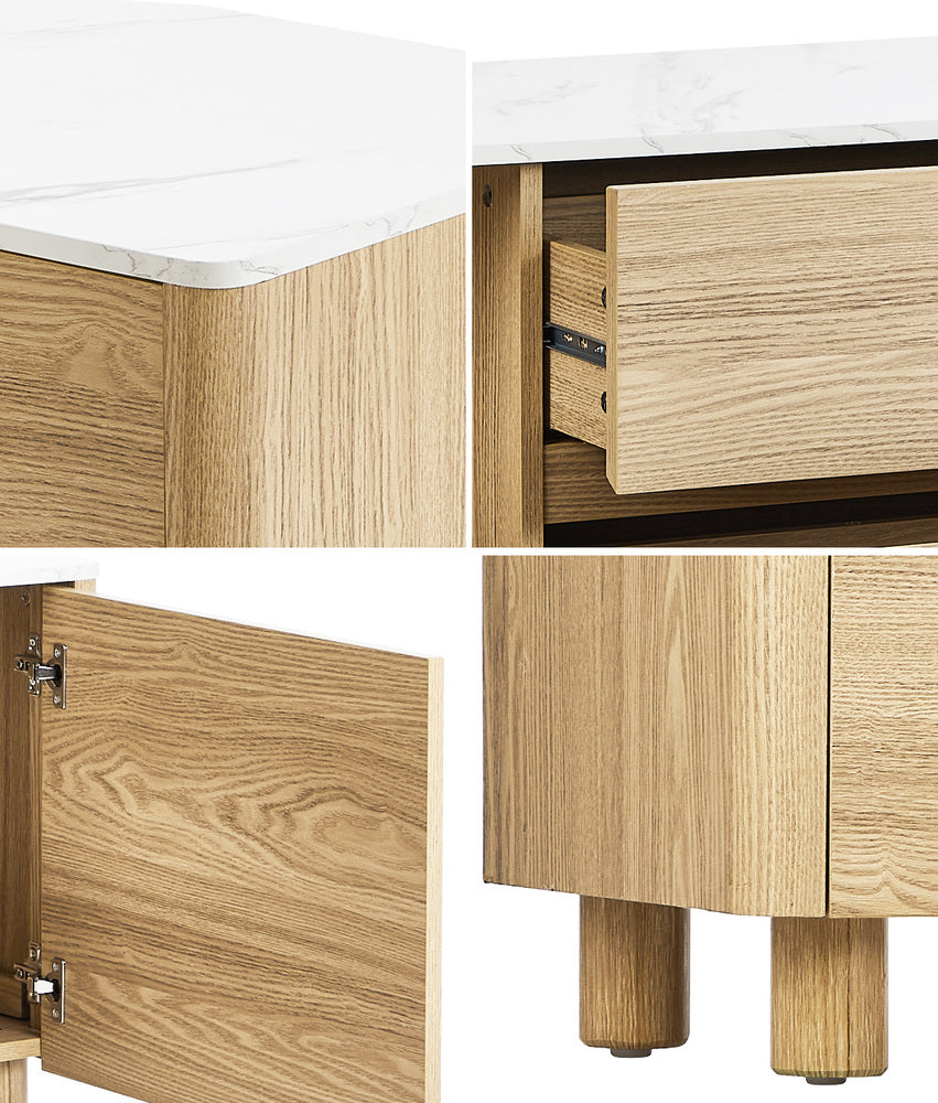 Oikiture TV Cabinet Entertainment Unit Stand 160cm Natural-Entertainment Unit-PEROZ Accessories