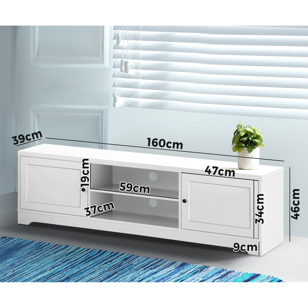 Oikiture TV Cabinet Entertainment Unit Stand Storage Hamptons Furniture 160CM-Entertainment Unit-PEROZ Accessories