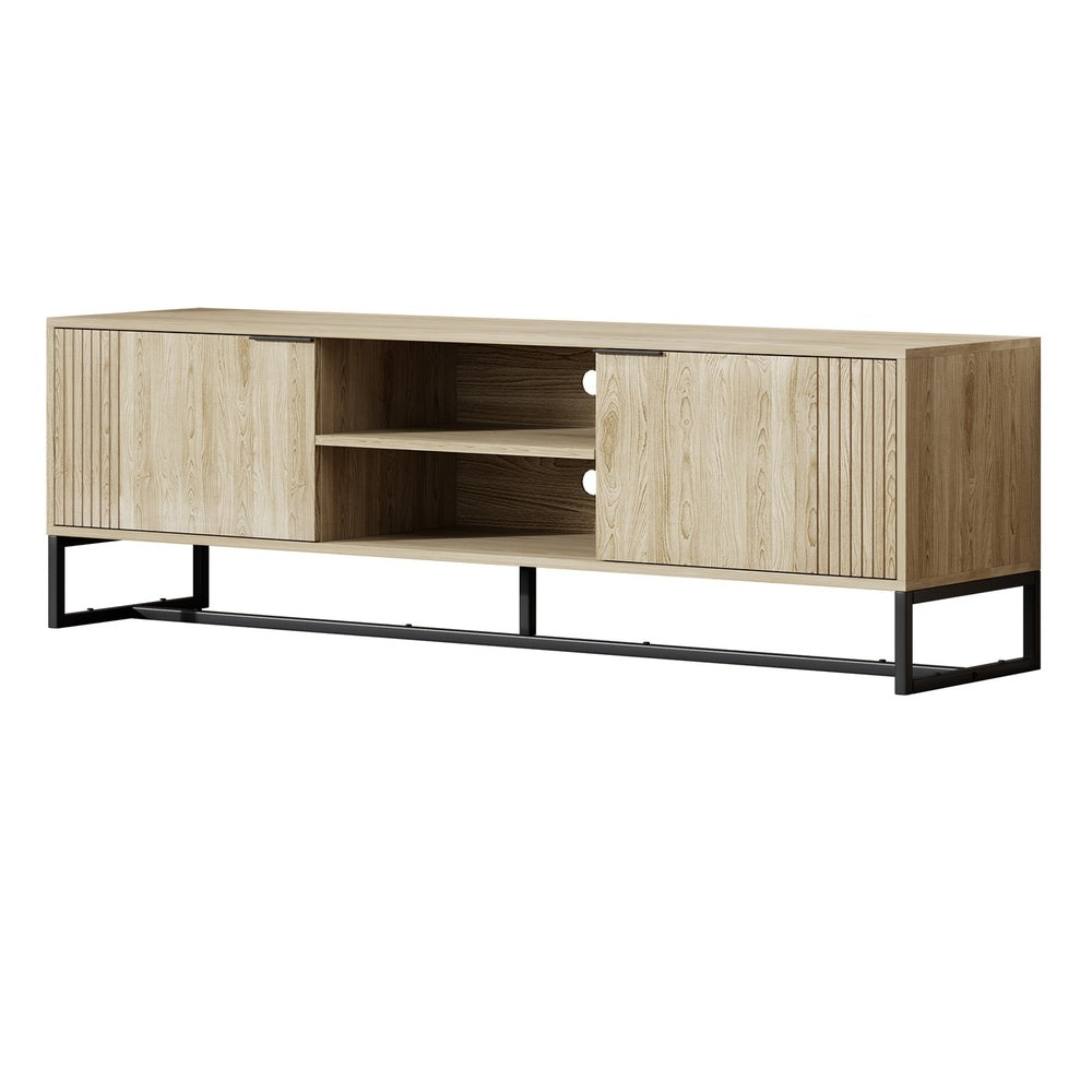 Oikiture TV Cabinet Storage Drawer Shelf 160cm Oak-Entertainment Units-PEROZ Accessories