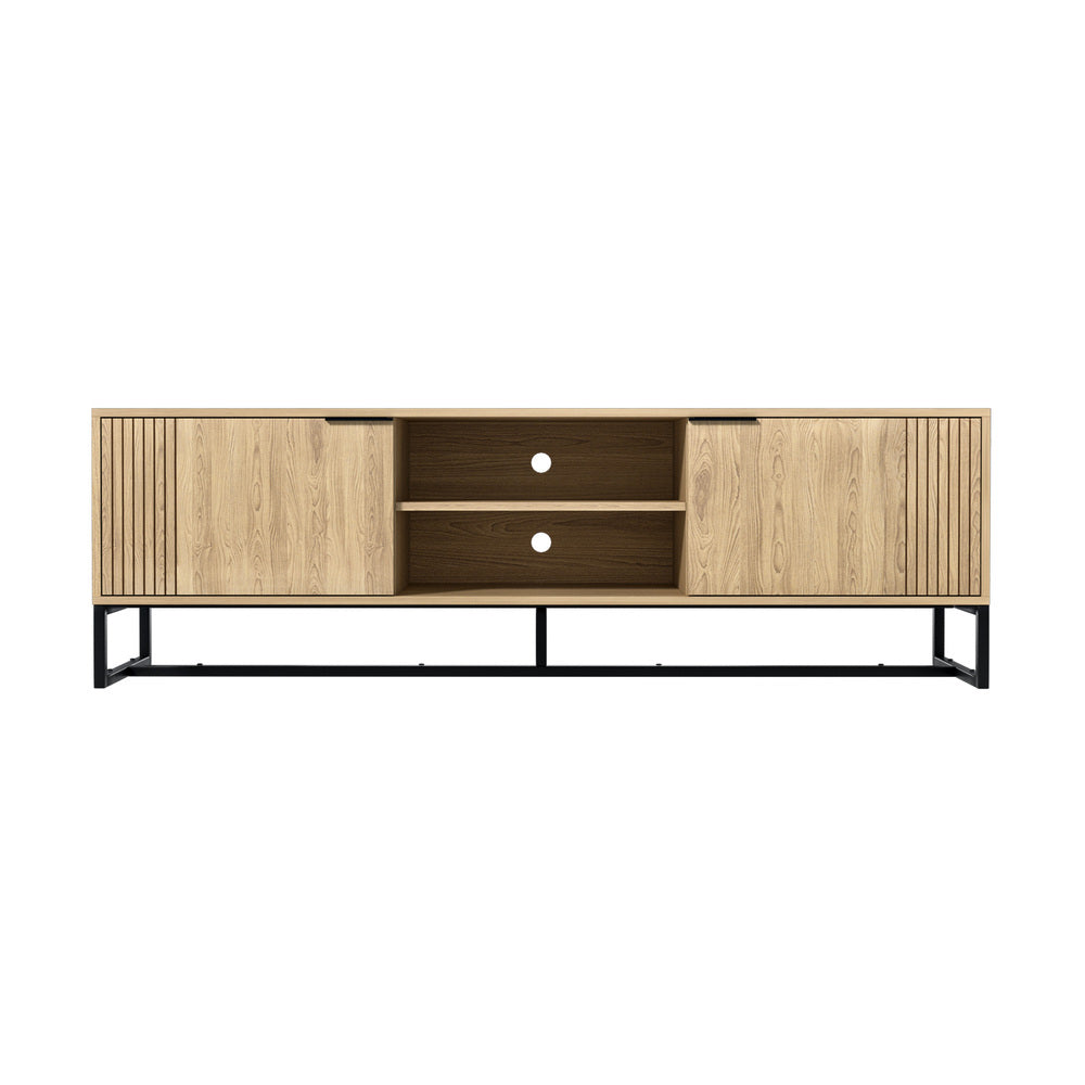 Oikiture TV Cabinet Storage Drawer Shelf 160cm Oak-Entertainment Units-PEROZ Accessories