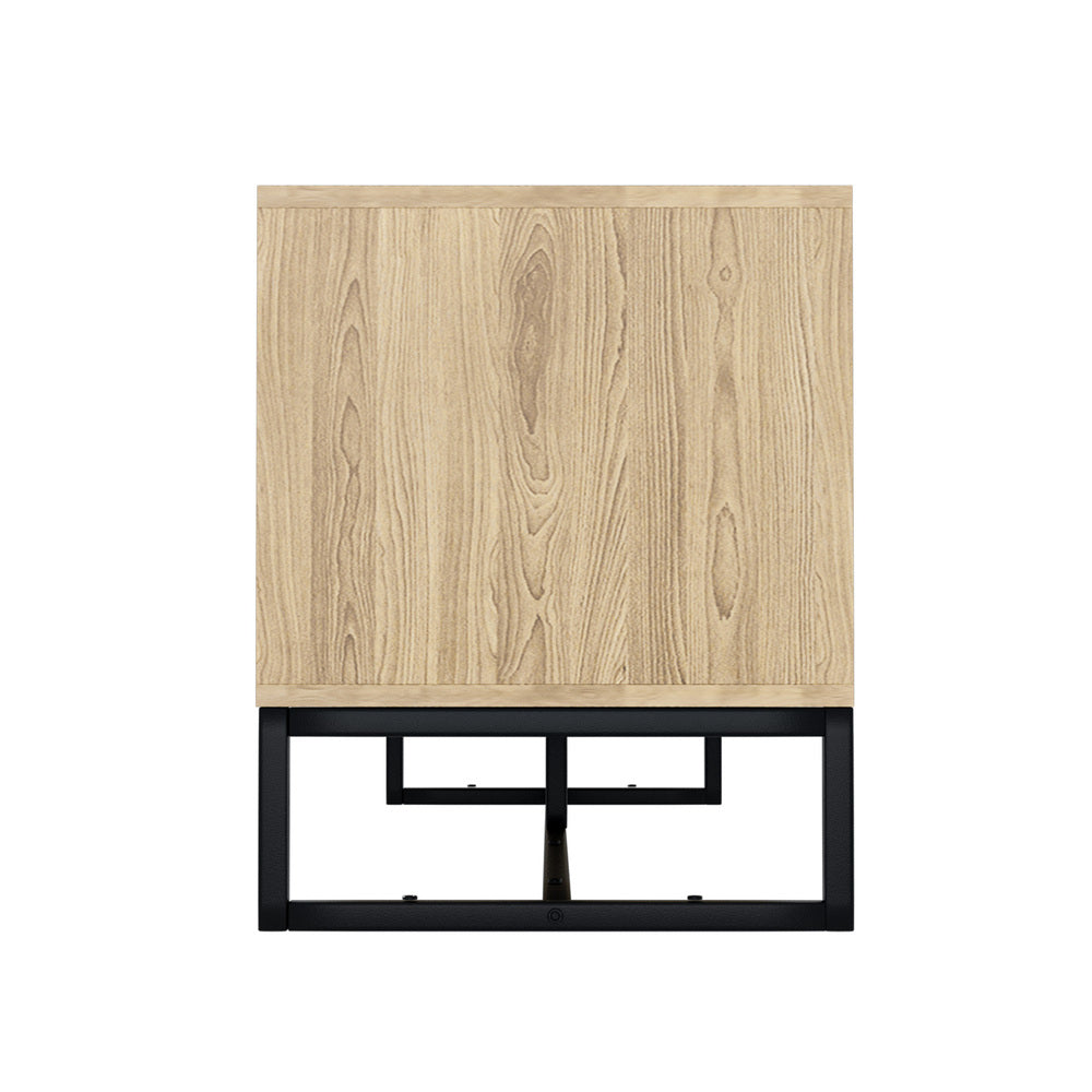 Oikiture TV Cabinet Storage Drawer Shelf 160cm Oak-Entertainment Units-PEROZ Accessories