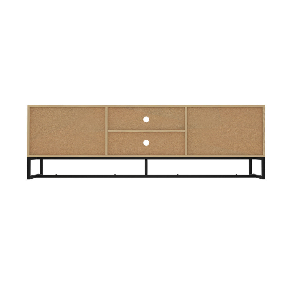 Oikiture TV Cabinet Storage Drawer Shelf 160cm Oak-Entertainment Units-PEROZ Accessories
