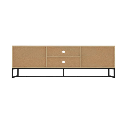 Oikiture TV Cabinet Storage Drawer Shelf 160cm Oak-Entertainment Units-PEROZ Accessories