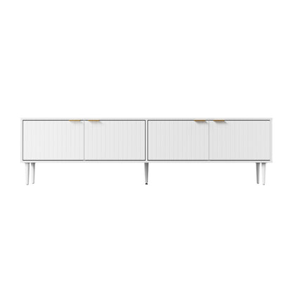 Oikiture TV Stand Cabinet Entertainment Unit Four Door 180cm White-Entertainment Unit-PEROZ Accessories