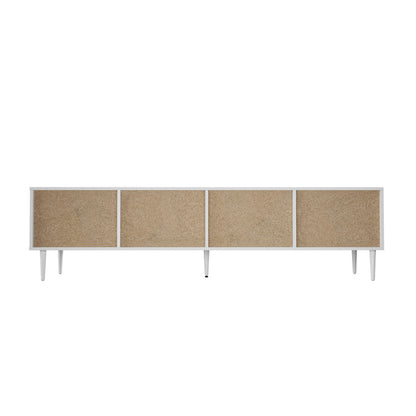 Oikiture TV Stand Cabinet Entertainment Unit Four Door 180cm White-Entertainment Unit-PEROZ Accessories